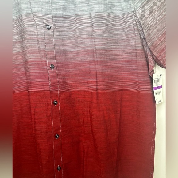 NWT INC International Concepts Red and Gray Casual Button Down Shirt - Picture 3 of 4
